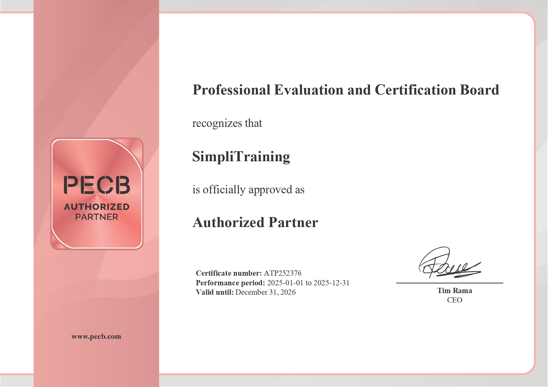 partenaire officiel de PECB